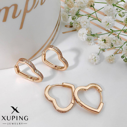 گوشواره طرح قلبی نگینی ژوپینگ