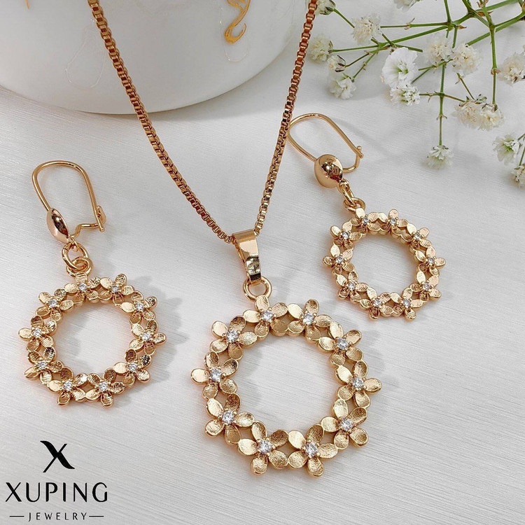 نیم ست طرح گل بدون زنجیر برند ژوپینگ