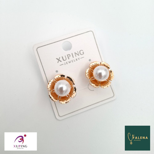 گوشواره مرواریدی طرح گل ژوپینگ