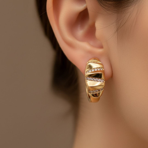 گوشواره حلقه ای طرح طلا برند ژوپینگ