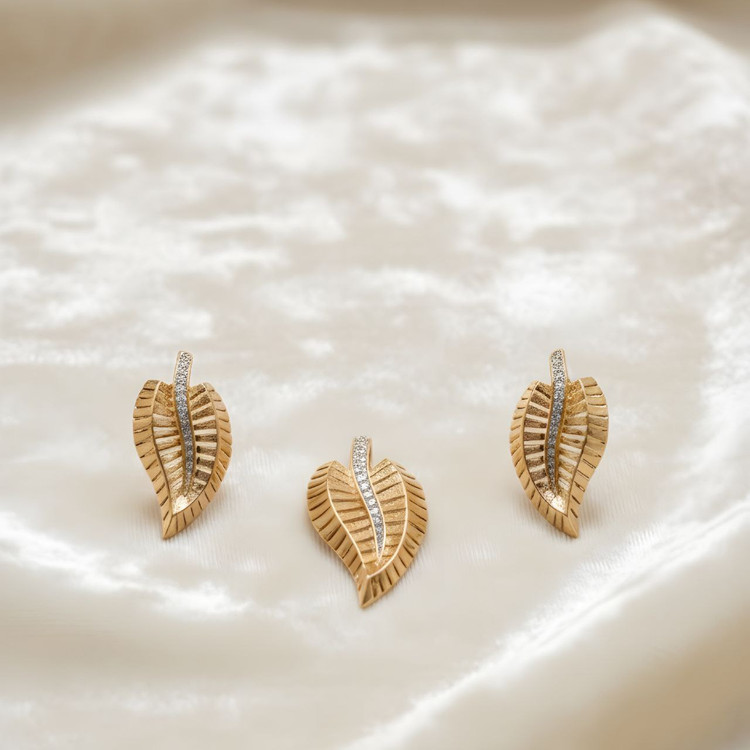 نیم ست طرح برگ ژوپینگ