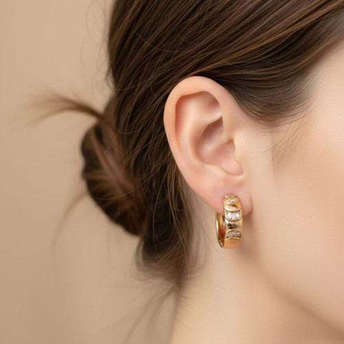 گوشواره حلقه ای نگیندار برند ژوپینگ