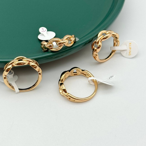 انگشتر ژوپینگ طلایی با طرح زنجیری (کارتیر)