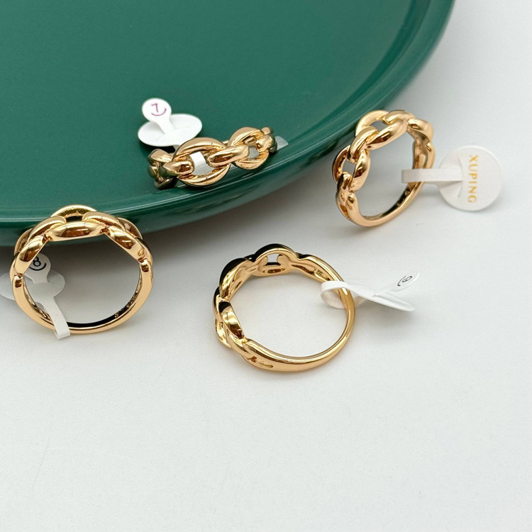 انگشتر ژوپینگ طلایی با طرح زنجیری (کارتیر)