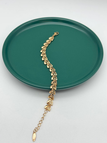 دستبند زنانه برند ژوپینگ طرح برگ طلایی