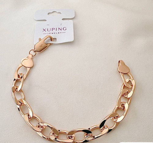 دستبند ژوپینگ زنانه طرح زنجیر درشت کارتیه با آبکاری رنگ رزگلد