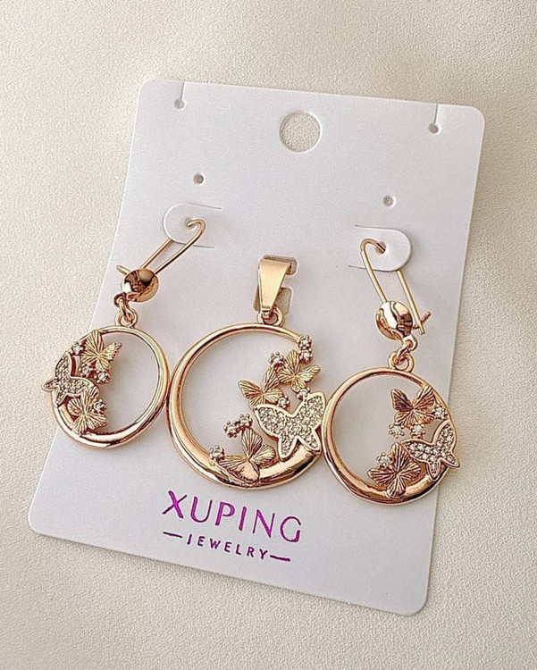 نیمست بدلیجات برند ژوپینگ مدل پروانه و دایره با آبکاری طلا