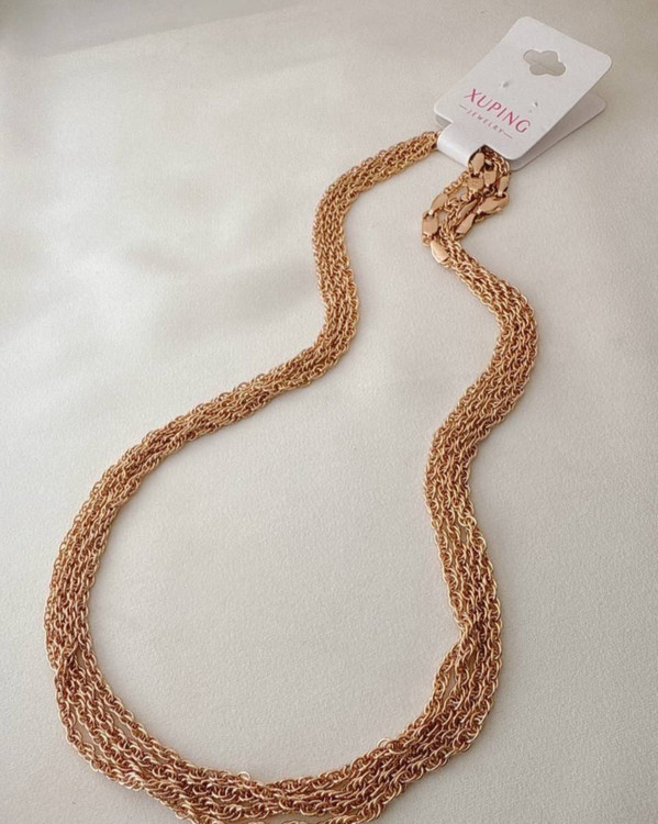 زنجیر تکی طنابی ژوپینگ ظریف رنگ رزگلد مشابه طلا