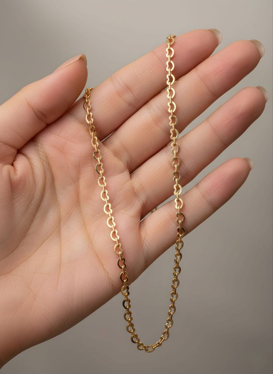 گردنبند طلایی ژوپینگ با طرح زنجیر قلبی