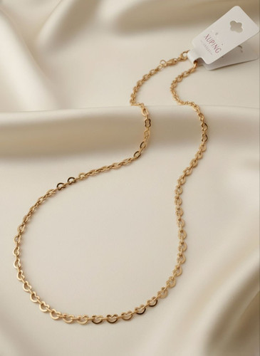 گردنبند طلایی ژوپینگ با طرح زنجیر قلبی