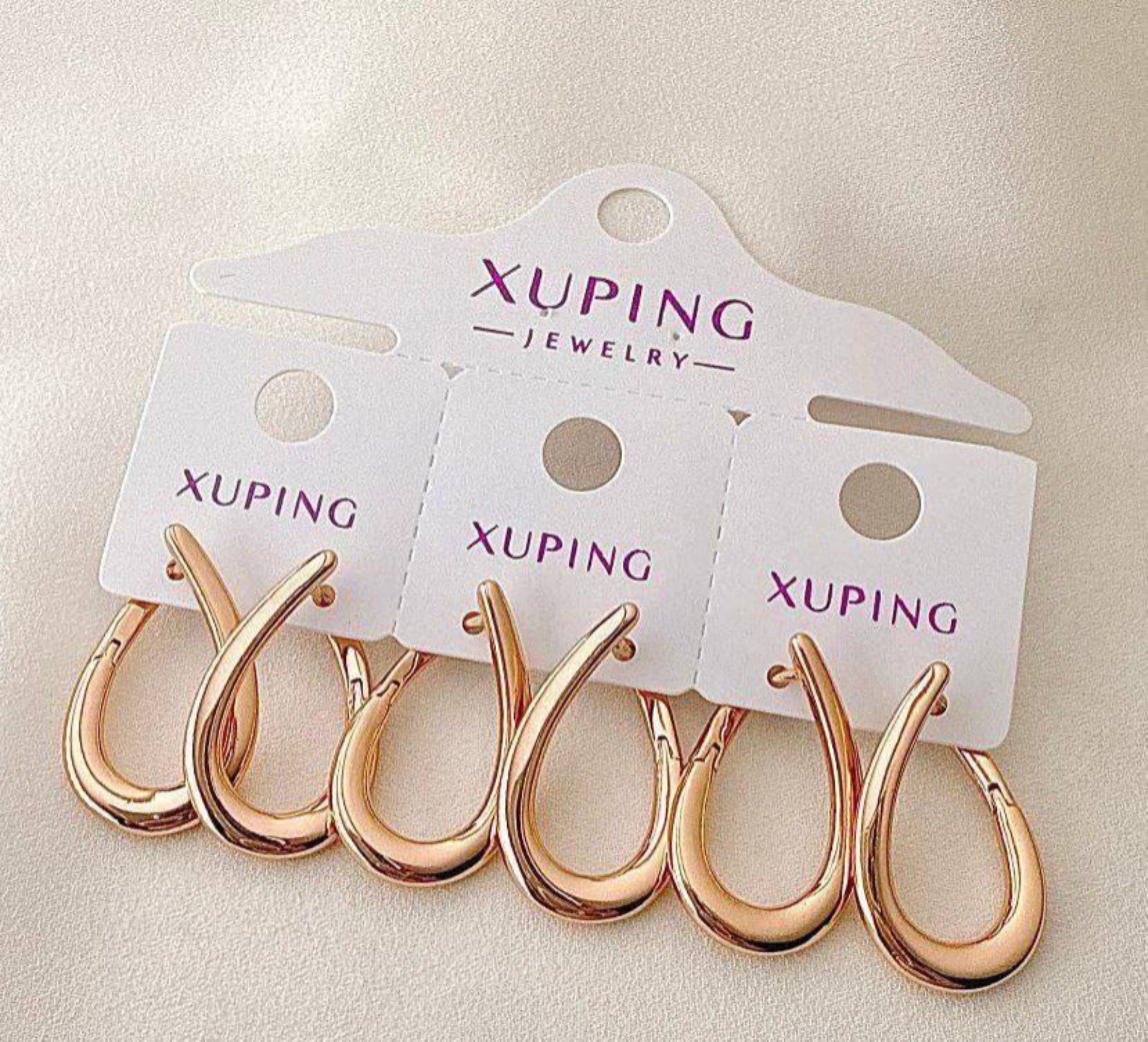 گوشواره طلایی ژوپینگ طرح اشکی مدرن