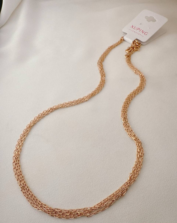 زنجیر دیپلمات برند ژوپینگ، آبکاری طلایی با طرح بافت ریز و فشرده.