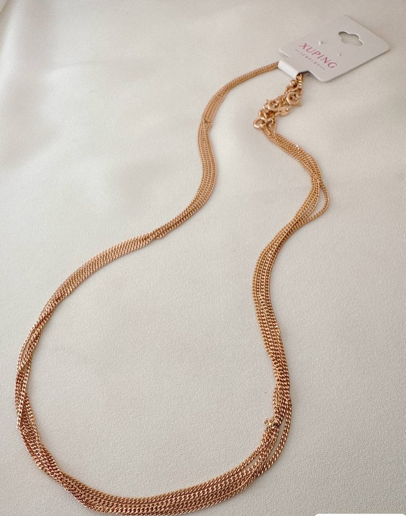 زنجیر کارتیر ریز ژوپینگ، گردنبند طبایی چند رشتهای طرح کوبایی، بدلیجات ضدحساسیت Xuping، زیورآلات زنانه شیک.