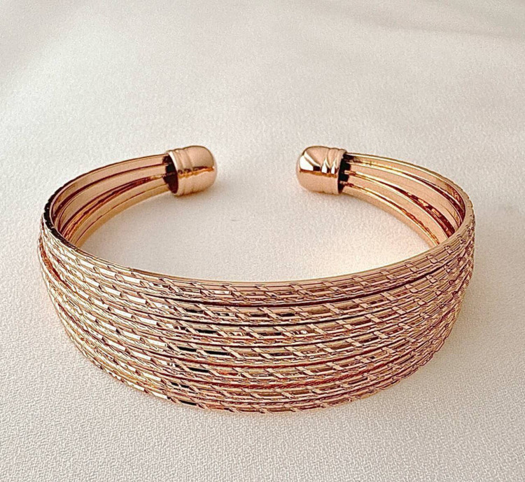 تکپوش رزگلد ژوپینگ زنانه با طرح تراش و بدنه چند ردیفه