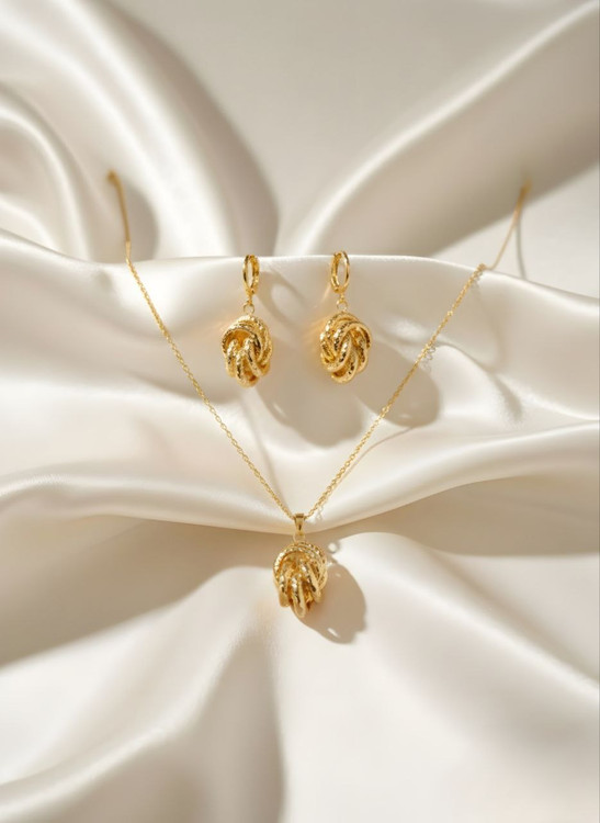 نیمست طلایی زنانه برند YSX طرح گره