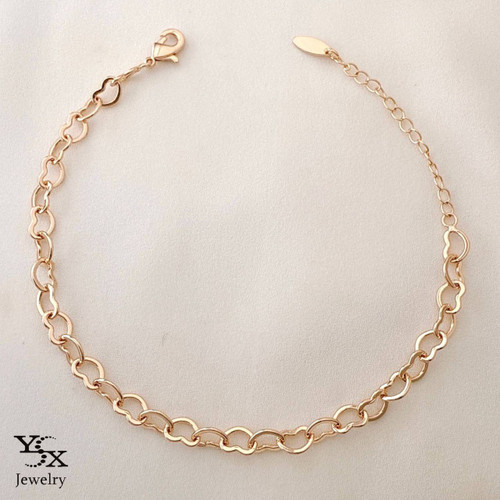 پابند طلایی برند YSX مدل زنجیر قلبی