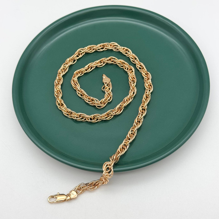 گردنبند طلایی ژوپینگ با طرح بافت پیچیده