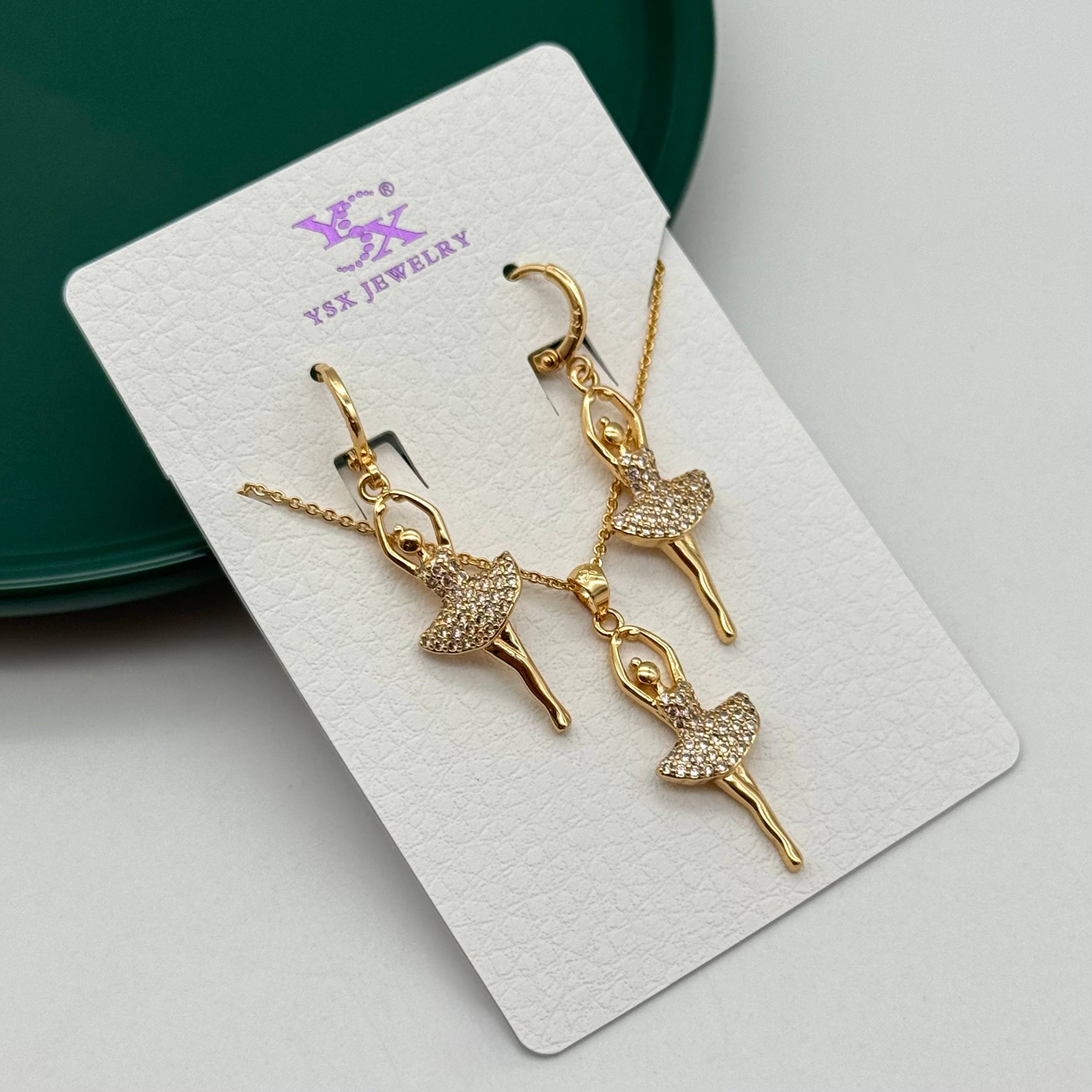 نیمست طلایی برند YSX طرح دختر بالرین نگیندار