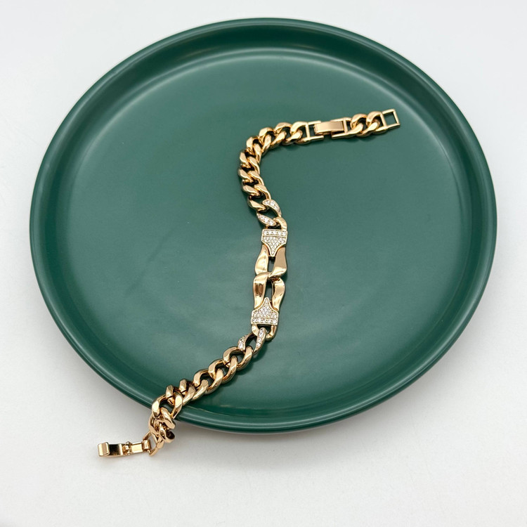 دستبند طلایی ژوپینگ طرح کارتیر نگیندار