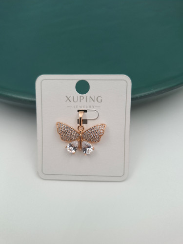 پلاک پروانه ژوپینگ رزگلد با نگینهای اتمی و اشکی درخشان