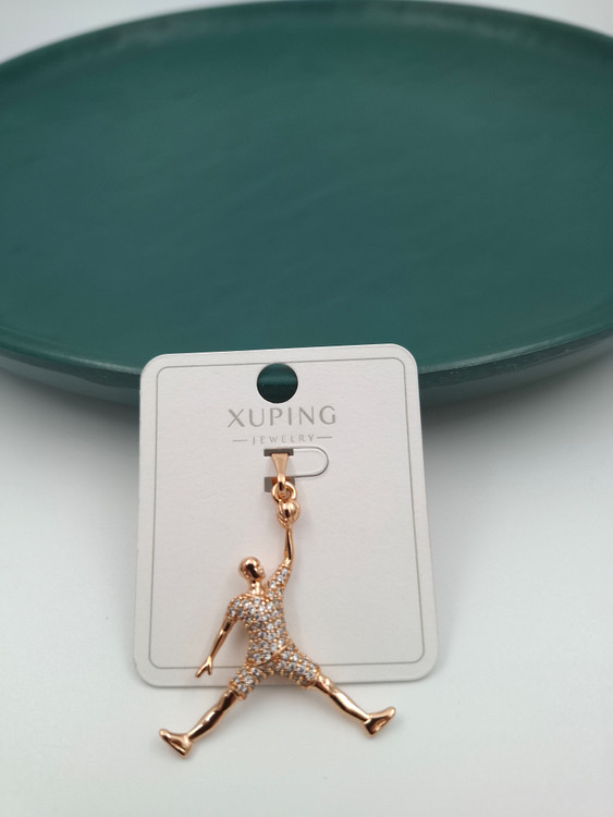 پلاک طلایی ژوپینگ طرح بازیکن بسکتبال نگینکاری شده