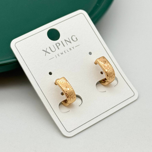 گوشواره حلقهای طلایی ژوپینگ با طرح دایرههای برجسته