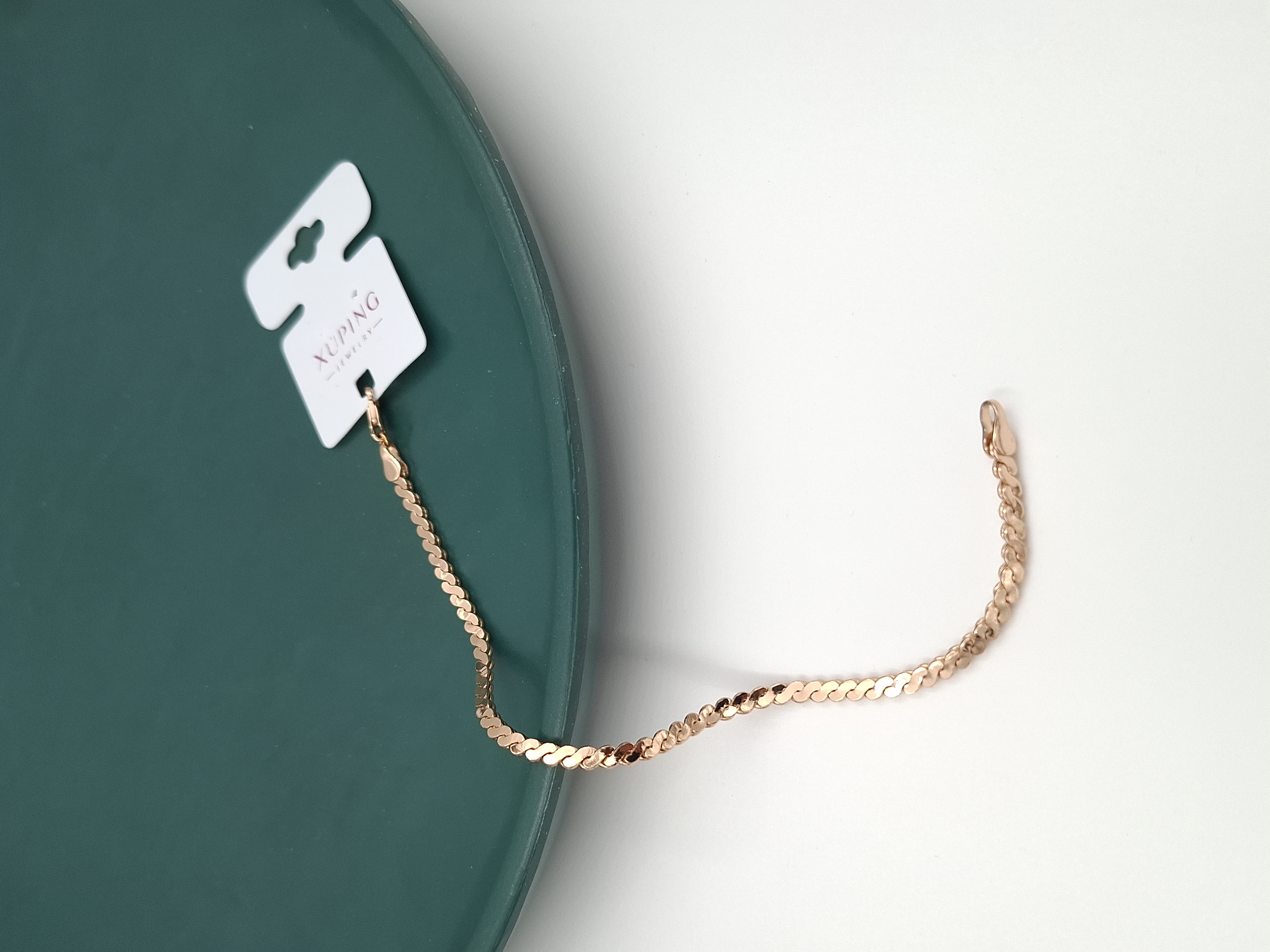 دستبند طلایی برند ژوپینگ مدل زنجیری تخت