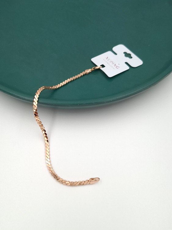 دستبند طلایی برند ژوپینگ مدل زنجیری تخت