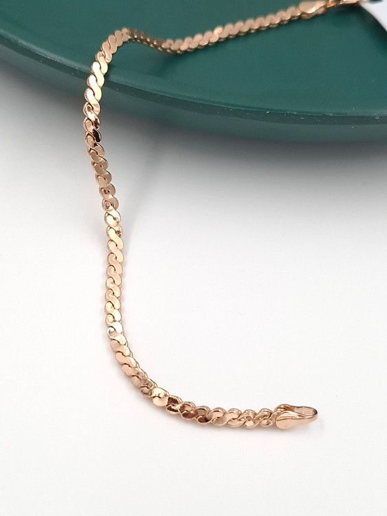 دستبند طلایی برند ژوپینگ مدل زنجیری تخت