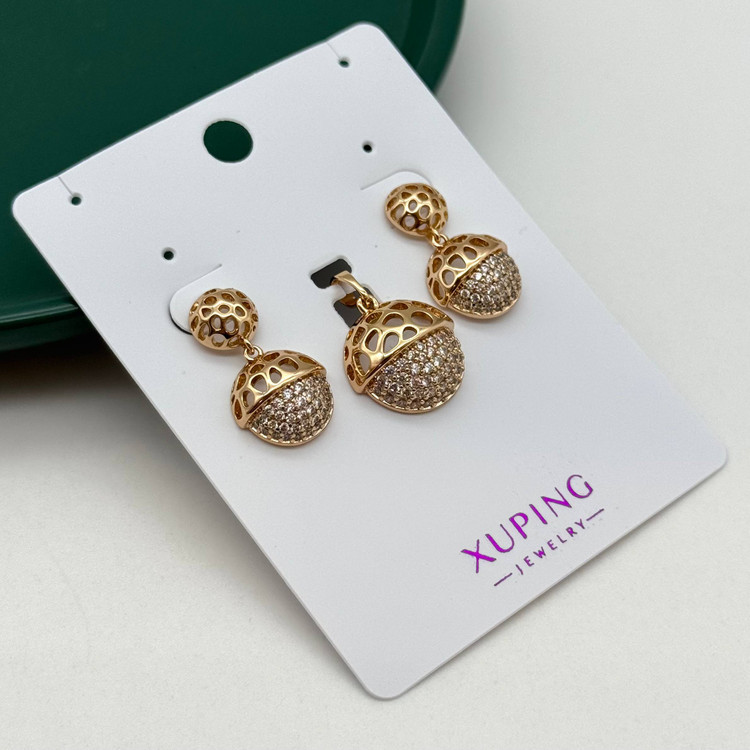 نیمست طلایی ژوپینگ طرح گوی دو تکه مشبک و نگینکاری شده مجلس