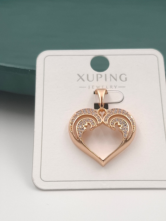 پلاک قلب نگیندار برند ژوپینگ با آبکاری طلا ۱۸ عیار