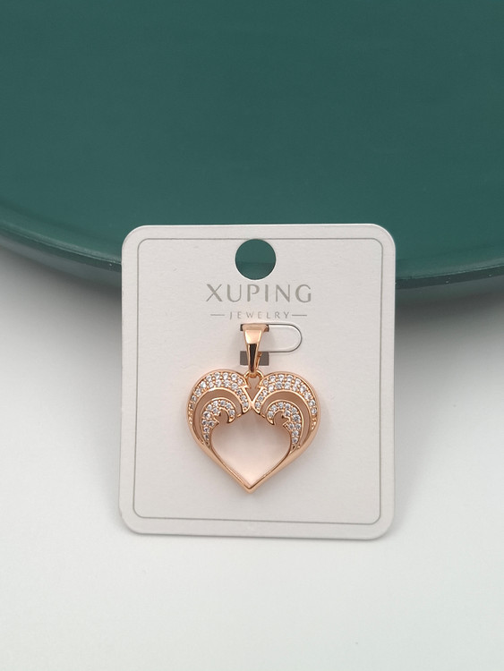 پلاک قلب نگیندار برند ژوپینگ با آبکاری طلا ۱۸ عیار