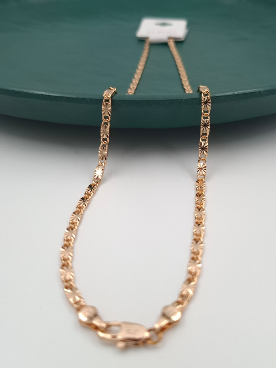 زنجیر طلایی ظریف برند ژوپینگ با تراشهای دایرهای