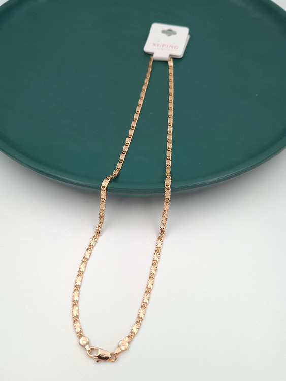 زنجیر طلایی ظریف برند ژوپینگ با تراشهای دایرهای