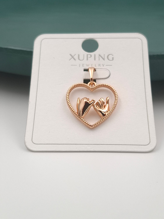 پلاک طلایی ژوپینگ طرح دست قول داخل قلب