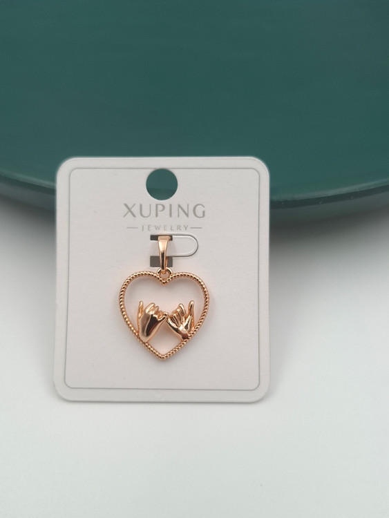 پلاک طلایی ژوپینگ طرح دست قول داخل قلب