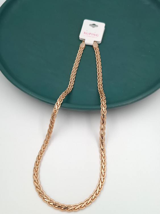 زنجیر طلایی برند ژوپینگ با طرح بافت حصیری