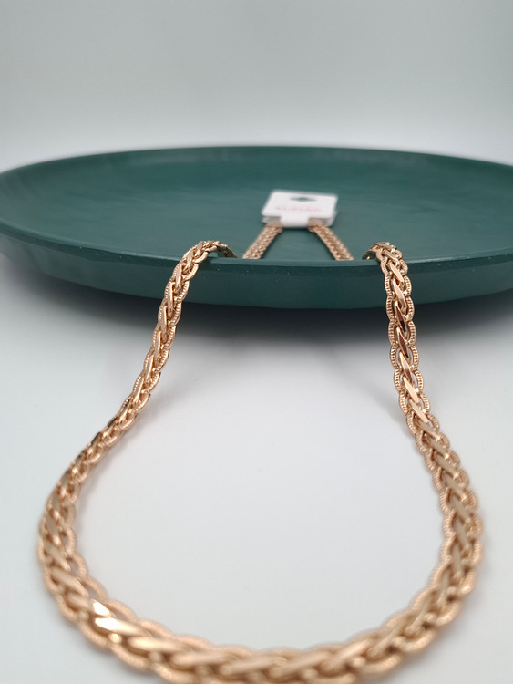 زنجیر طلایی برند ژوپینگ با طرح بافت حصیری